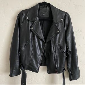 Elodie Faux Leather Moto Jacket Black